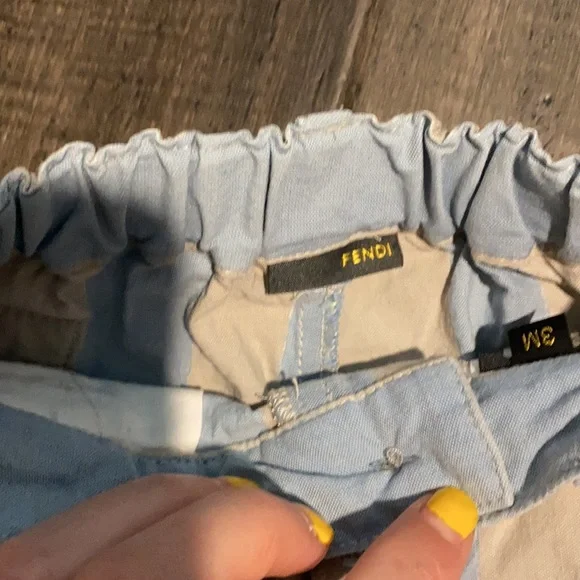 Fendi Striped Zucca Trim Shorts 3M